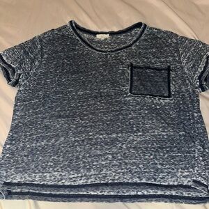 Chelsea & Violet distressed short sleeve shirt.